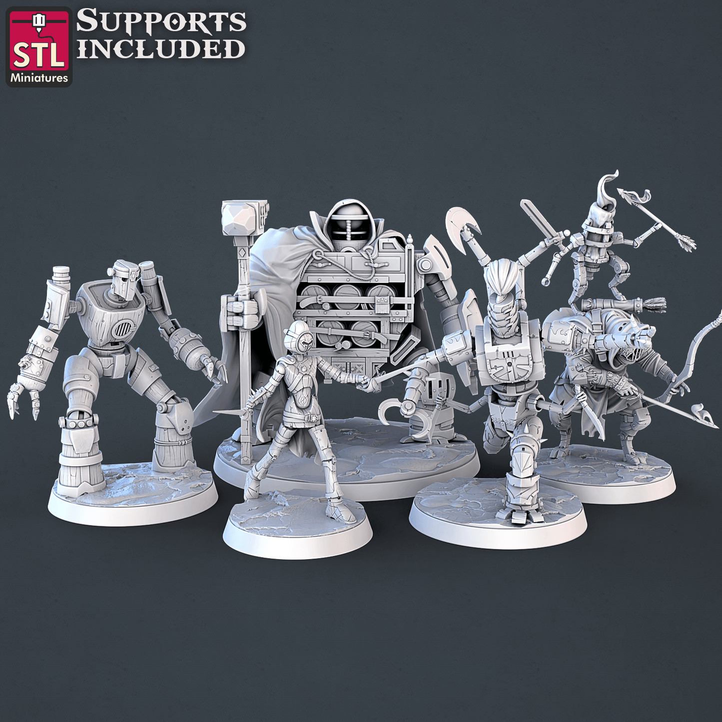 3D Printed STL Miniatures Constructor Set | 28 - 32mm War Gaming D&D - 3D Printing Boss 