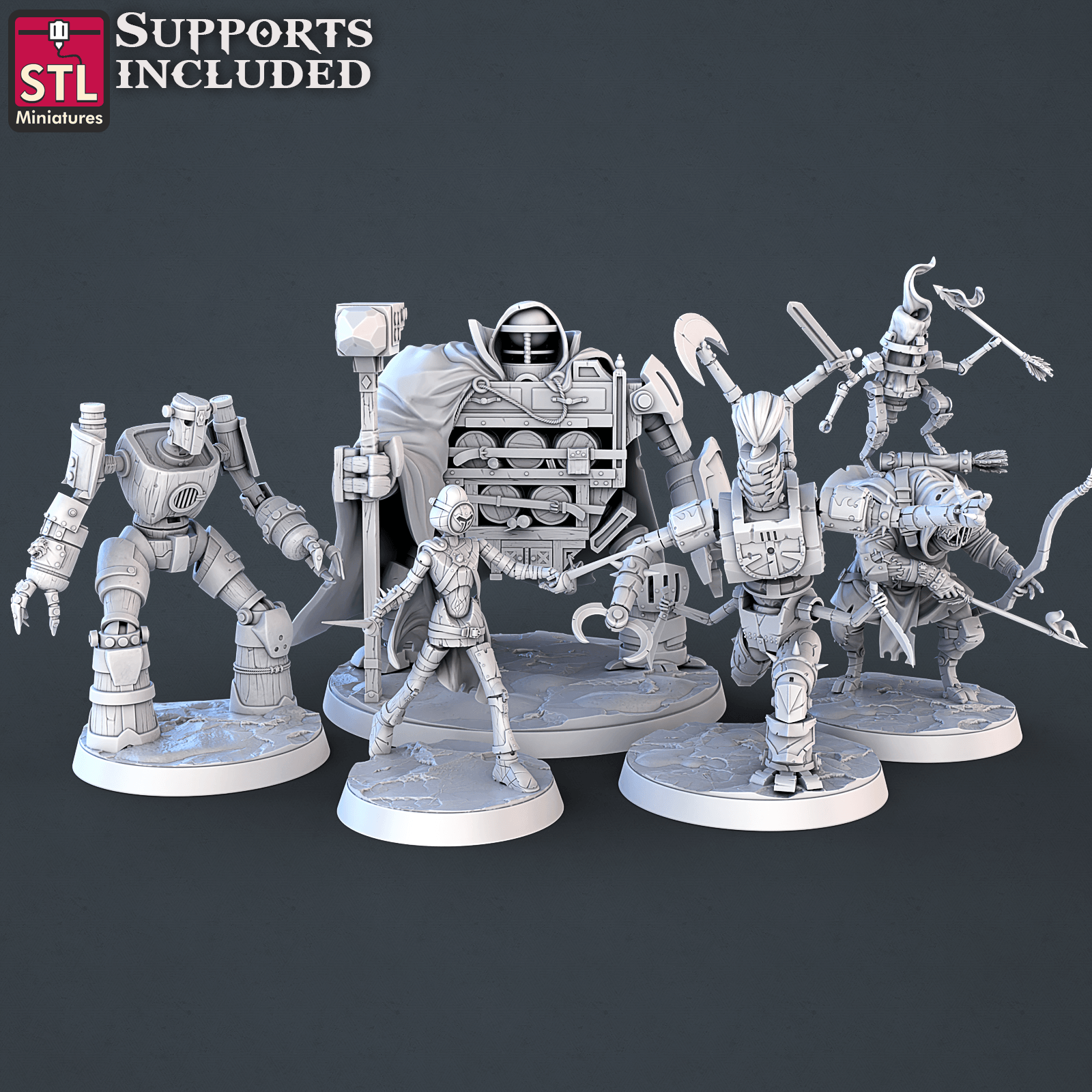 3D Printed STL Miniatures Constructor Set | 28 - 32mm War Gaming D&D - 3D Printing Boss 