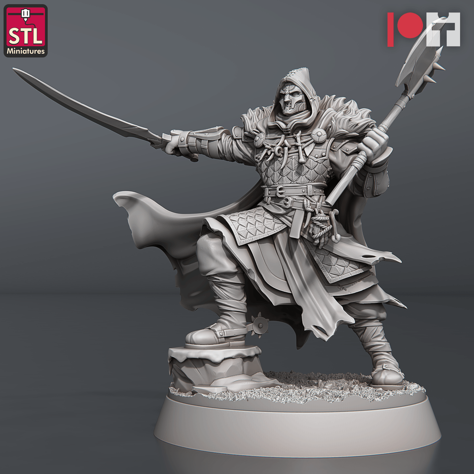 3D Printed STL Miniatures Cultist Captain 28 - 32mm War Gaming D&D - 3D Printing Boss 