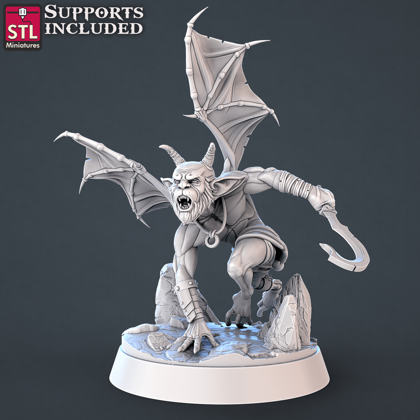 3D Printed STL Miniatures Demons Set | 28 - 32mm War Gaming D&D - 3D Printing Boss 