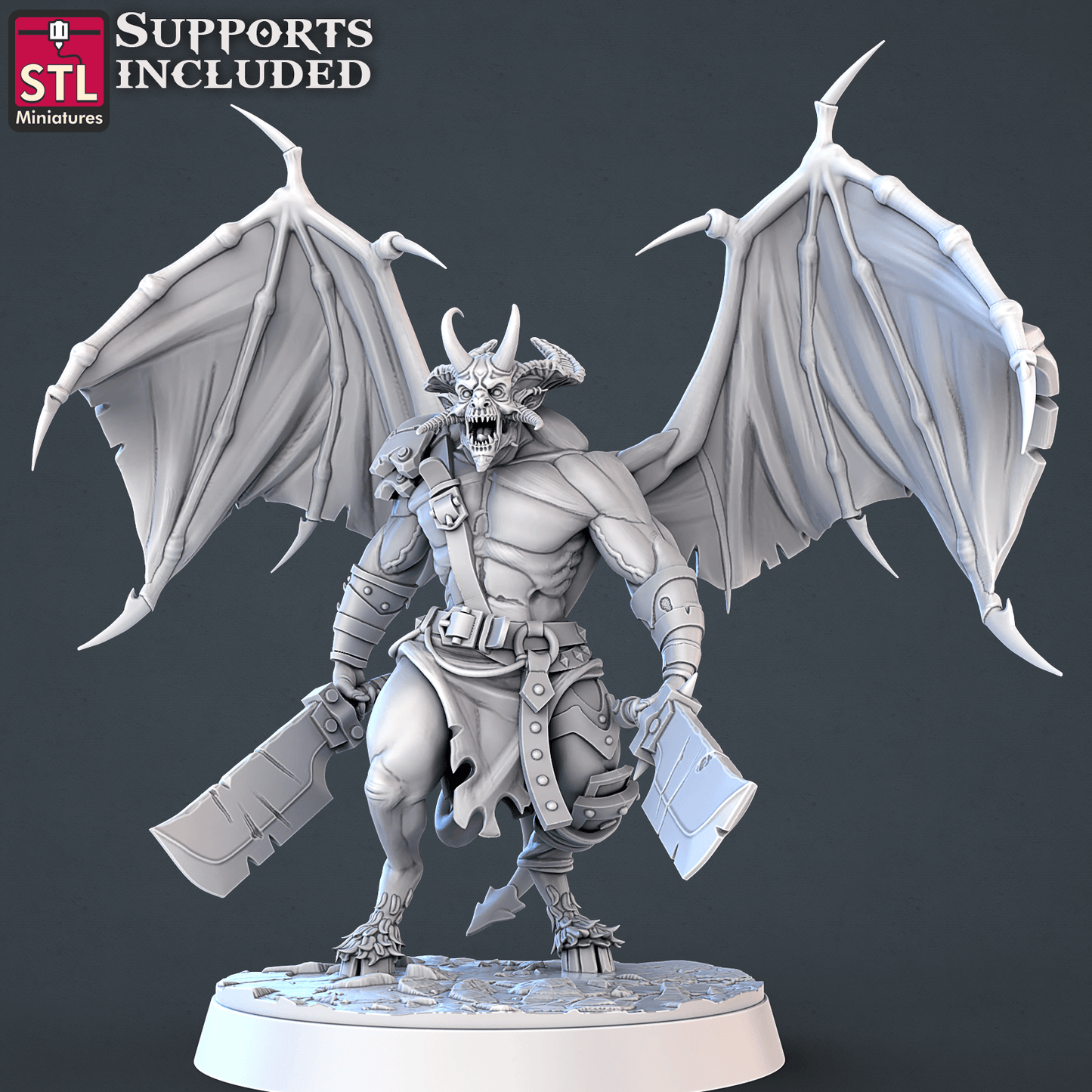 3D Printed STL Miniatures Demons Set | 28 - 32mm War Gaming D&D - 3D Printing Boss 