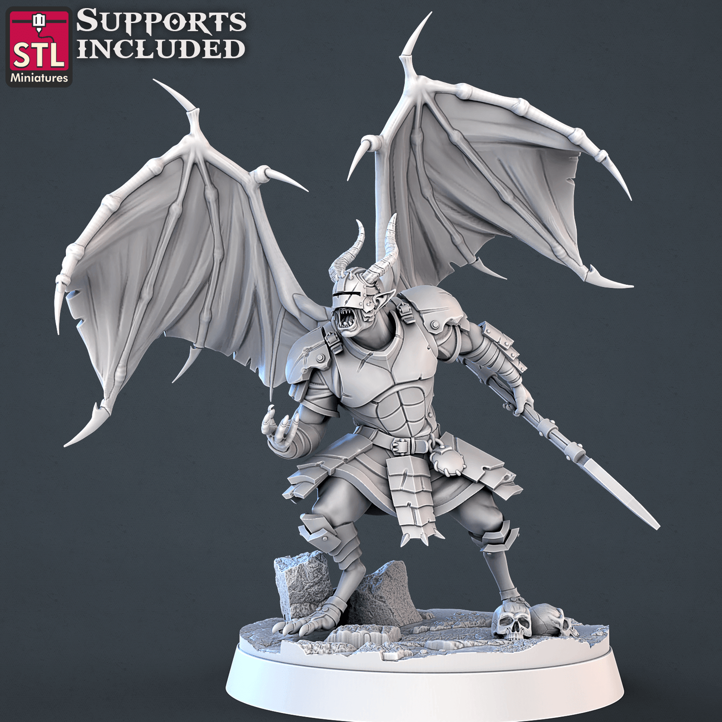 3D Printed STL Miniatures Demons Set | 28 - 32mm War Gaming D&D - 3D Printing Boss 