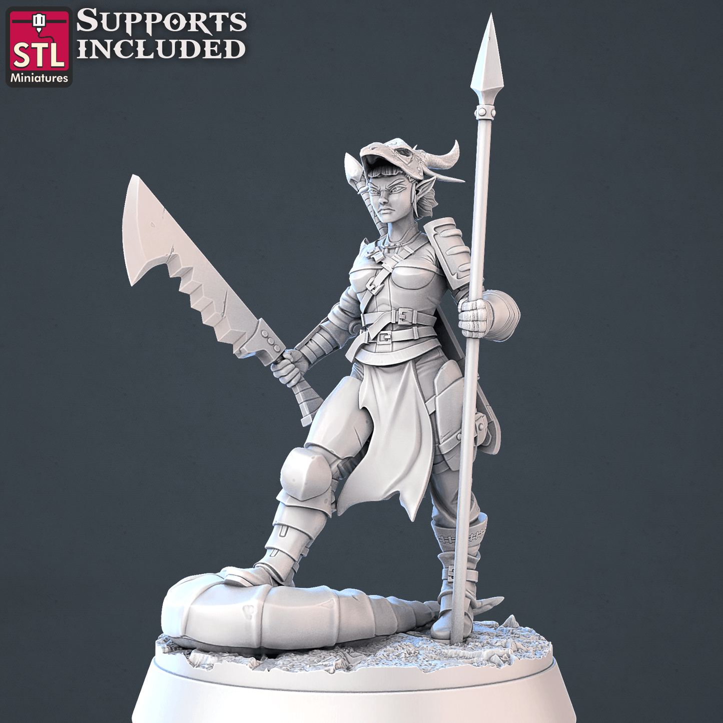 3D Printed STL Miniatures Dragon Hunters Set | 28 - 32mm War Gaming D&D - 3D Printing Boss 