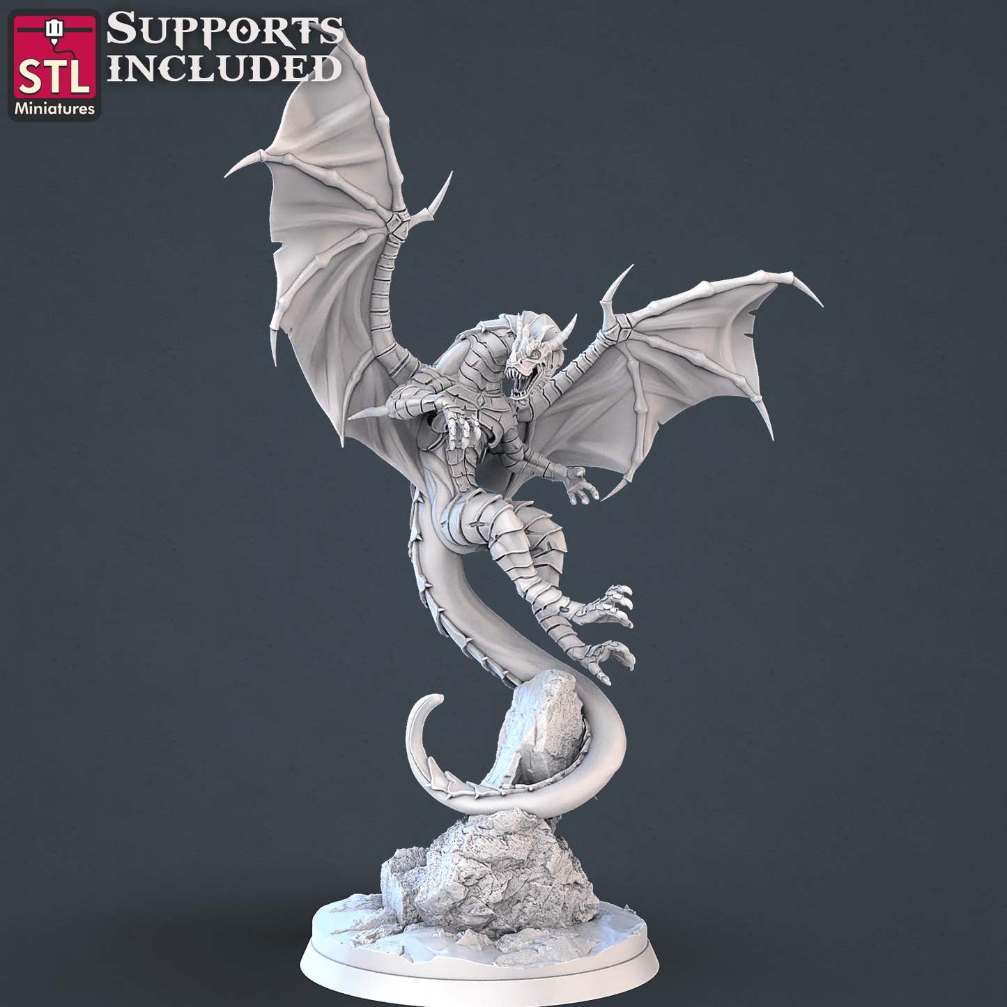 3D Printed STL Miniatures Dragon Hunters Set | 28 - 32mm War Gaming D&D - 3D Printing Boss 