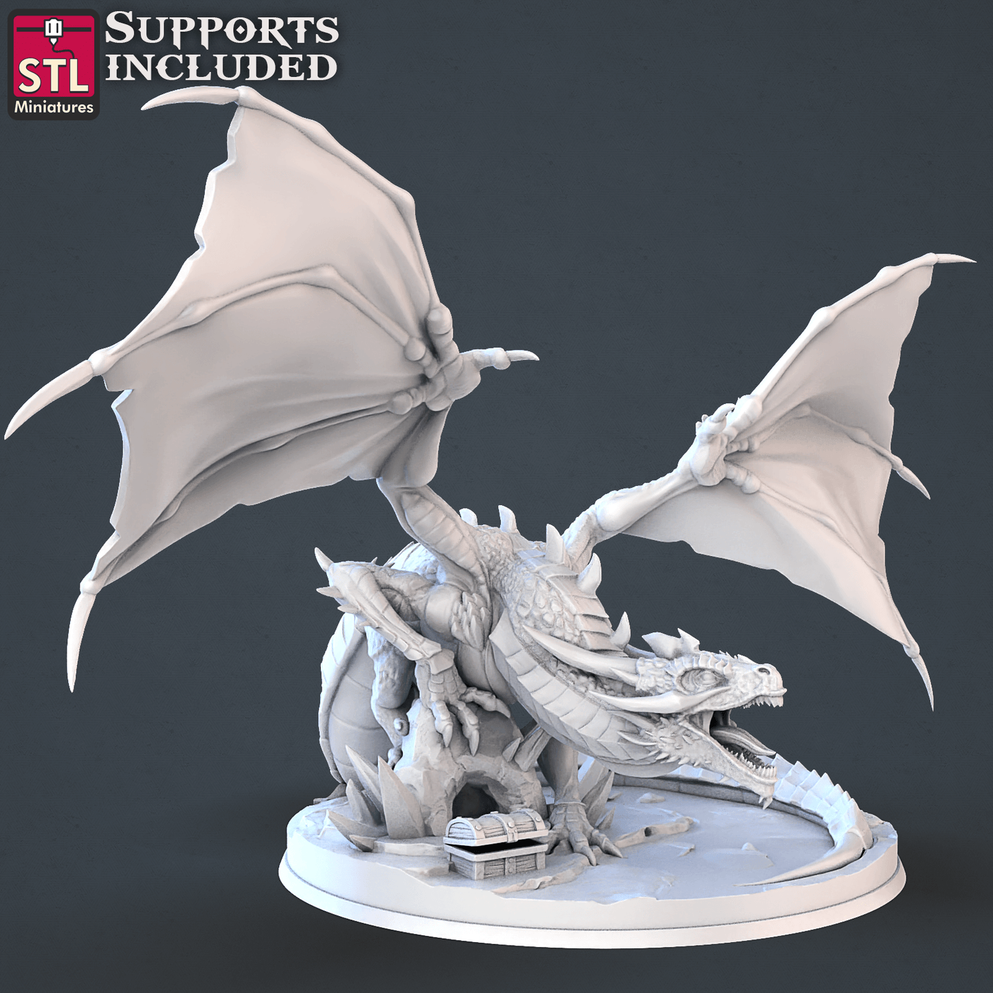 3D Printed STL Miniatures Dragon Hunters Set | 28 - 32mm War Gaming D&D - 3D Printing Boss 
