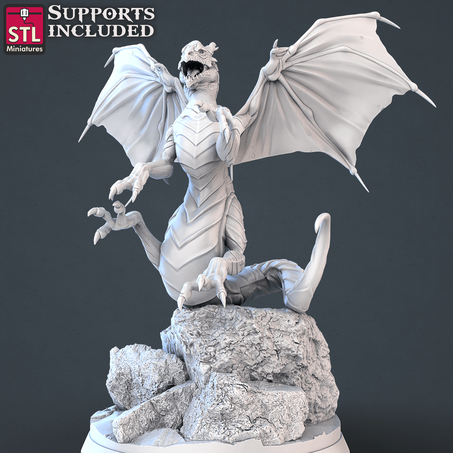 3D Printed STL Miniatures Dragon Hunters Set | 28 - 32mm War Gaming D&D - 3D Printing Boss 