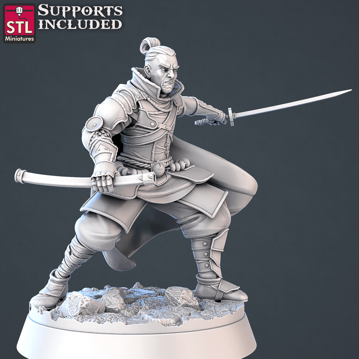 3D Printed STL Miniatures Dragon Hunters Set | 28 - 32mm War Gaming D&D - 3D Printing Boss 