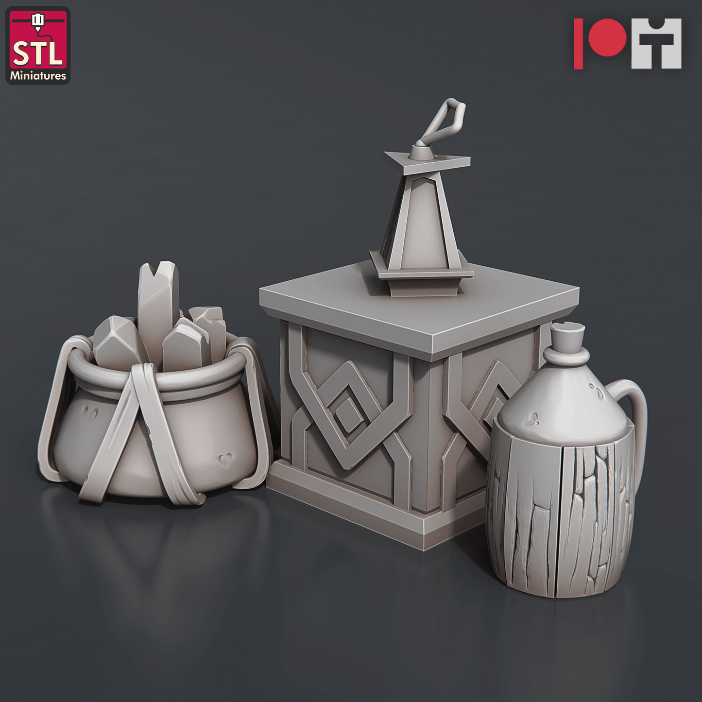 3D Printed STL Miniatures Dwarven Camp Set 28 - 32mm War Gaming D&D - 3D Printing Boss 