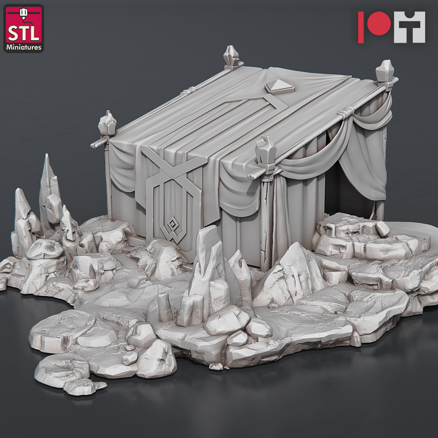 3D Printed STL Miniatures Dwarven Camp Set 28 - 32mm War Gaming D&D - 3D Printing Boss 