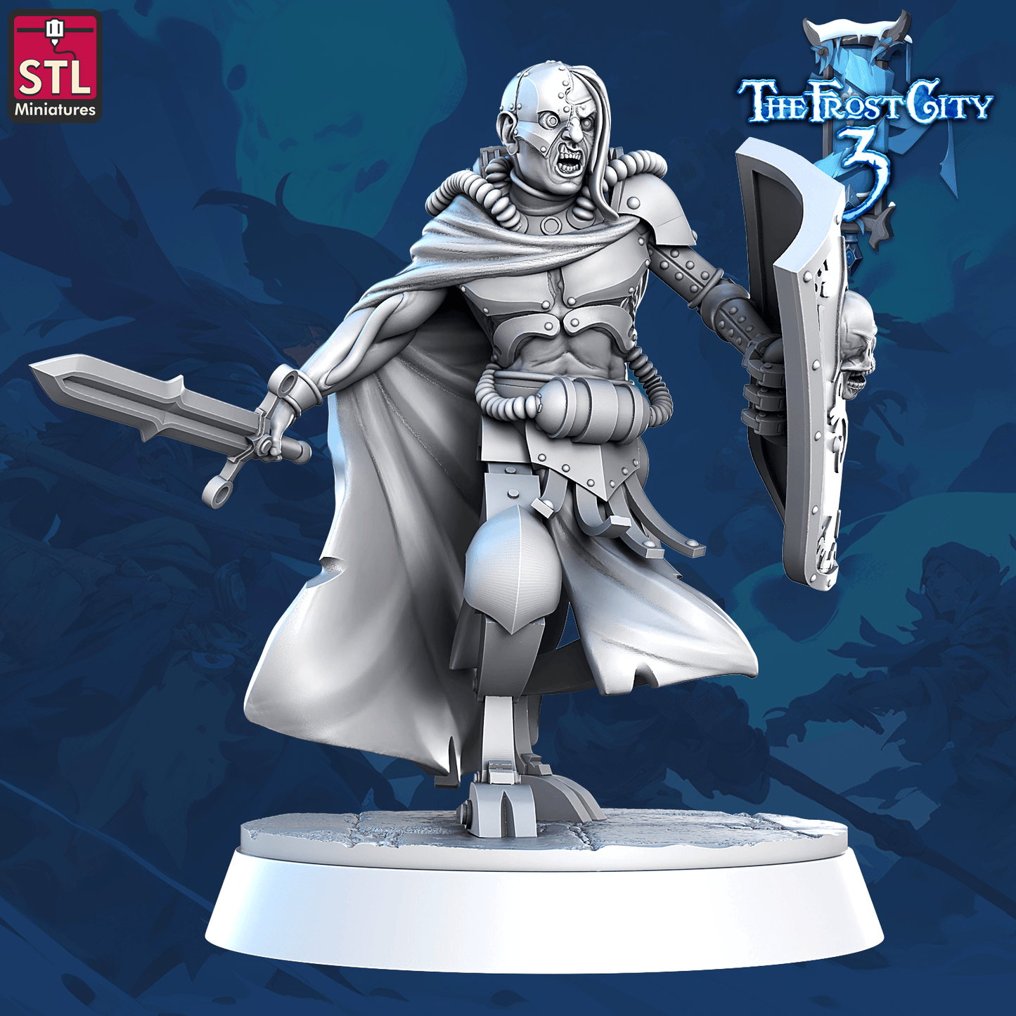 3D Printed STL Miniatures Dying Construct Core Characters The Frost City 3 28 - 32mm War Gaming D&D - 3D Printing Boss 