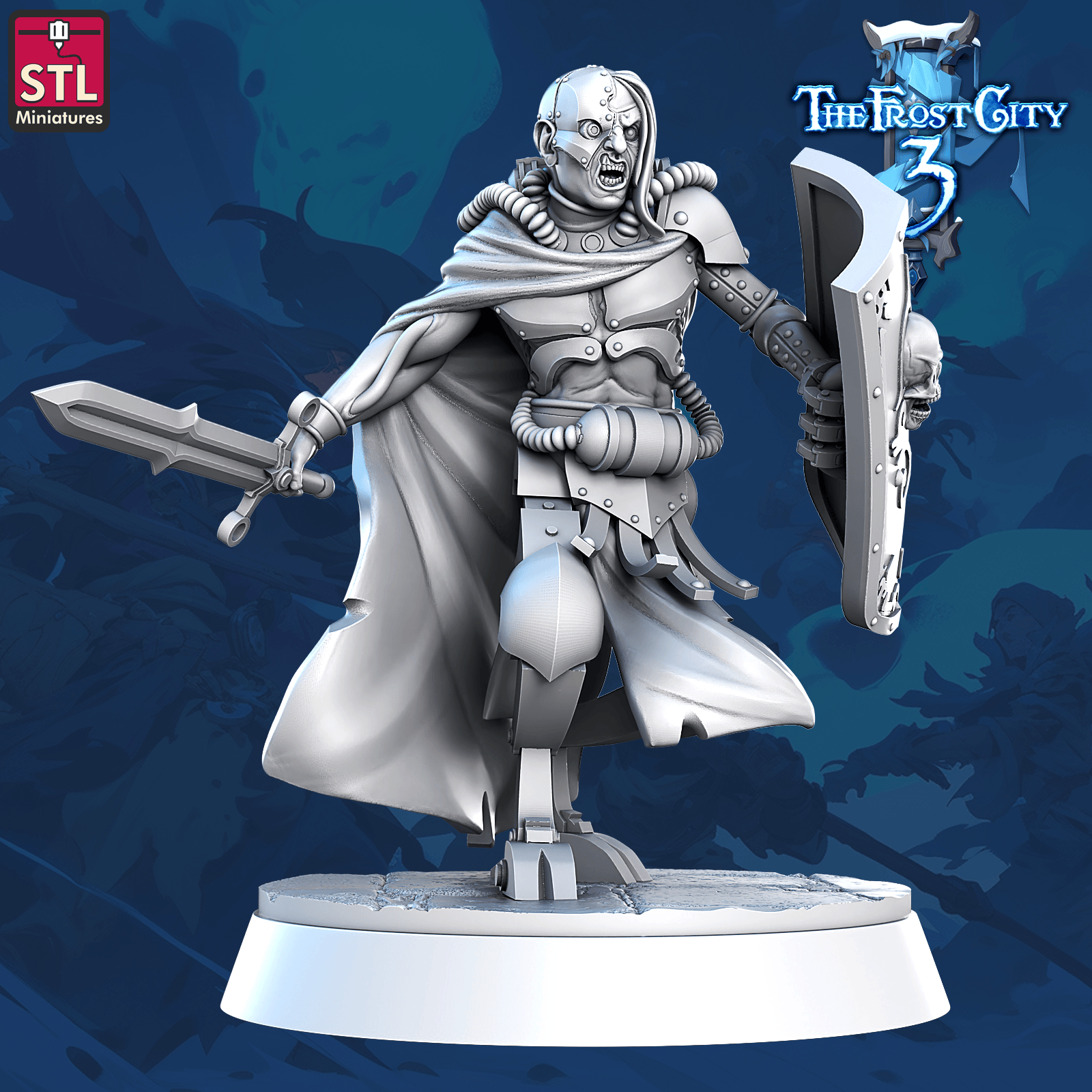 3D Printed STL Miniatures Dying Construct Core Characters The Frost City 3 28 - 32mm War Gaming D&D - 3D Printing Boss 