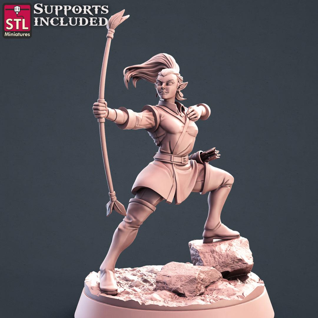 3D Printed STL Miniatures Elf Archers Set 28 - 32mm War Gaming D&D - 3D Printing Boss 