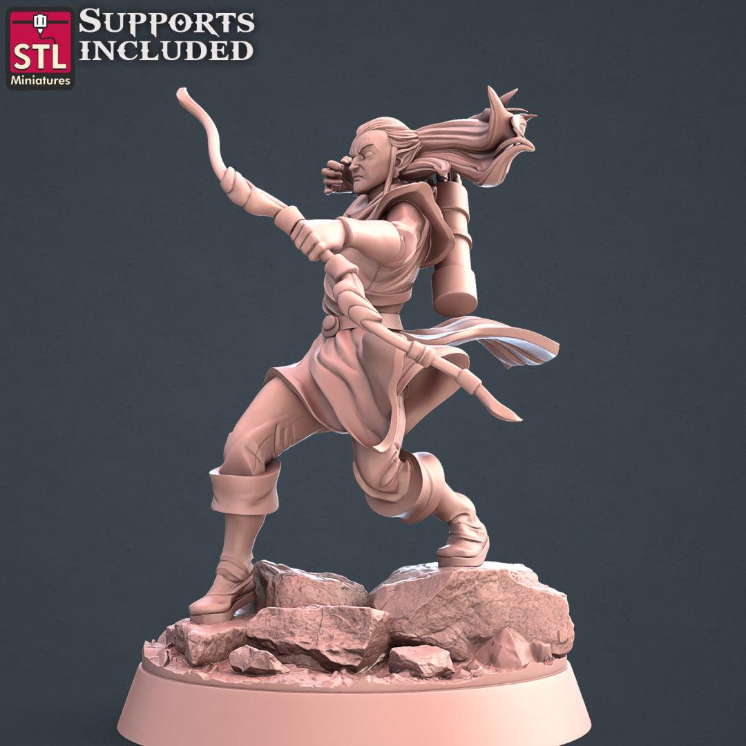3D Printed STL Miniatures Elf Archers Set 28 - 32mm War Gaming D&D - 3D Printing Boss 