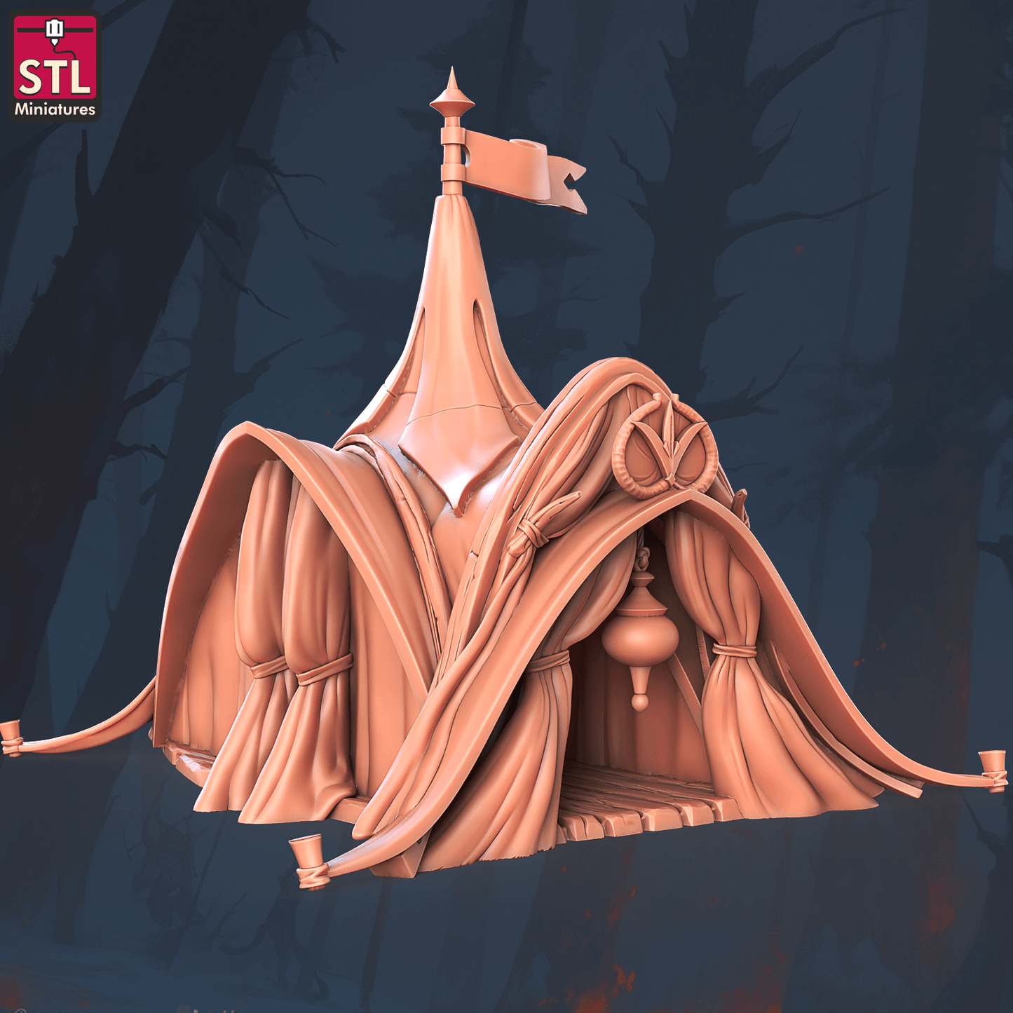 3D Printed STL Miniatures Elf Camp Set 28 - 32mm War Gaming D&D - 3D Printing Boss 