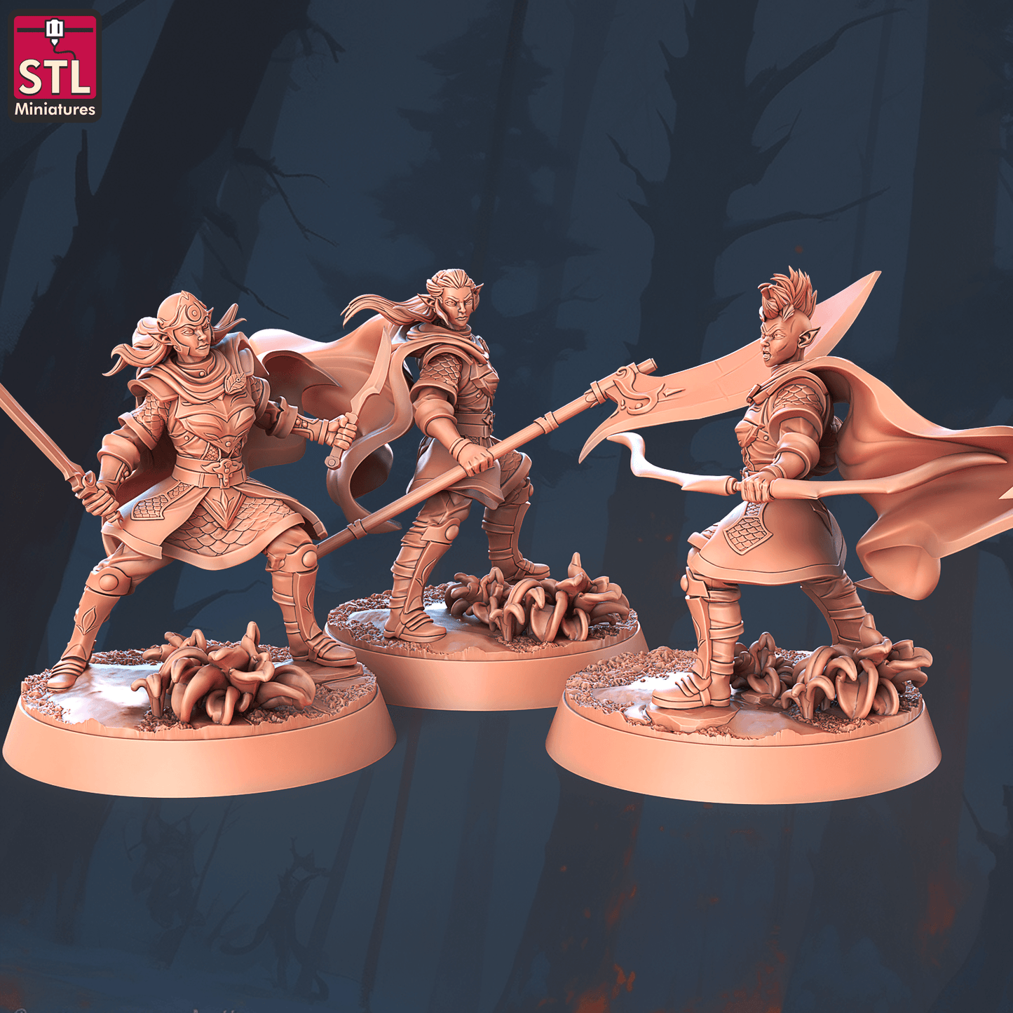 3D Printed STL Miniatures Elf Camp Set 28 - 32mm War Gaming D&D - 3D Printing Boss 