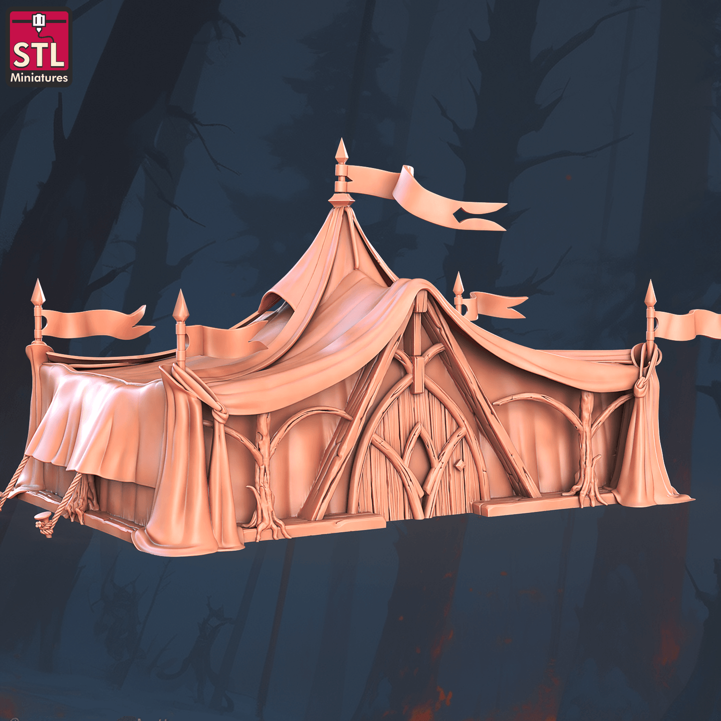 3D Printed STL Miniatures Elf Camp Set 28 - 32mm War Gaming D&D - 3D Printing Boss 