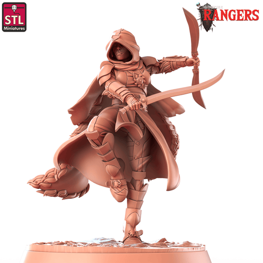 3D Printed STL Miniatures Elf Female Ranger B Rangers 28 - 32mm War Gaming D&D - 3D Printing Boss 