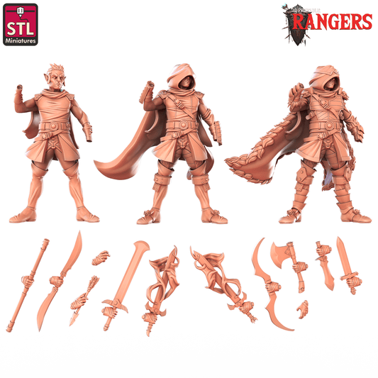 3D Printed STL Miniatures Elf Male Ranger A Rangers 28 - 32mm War Gaming D&D - 3D Printing Boss 