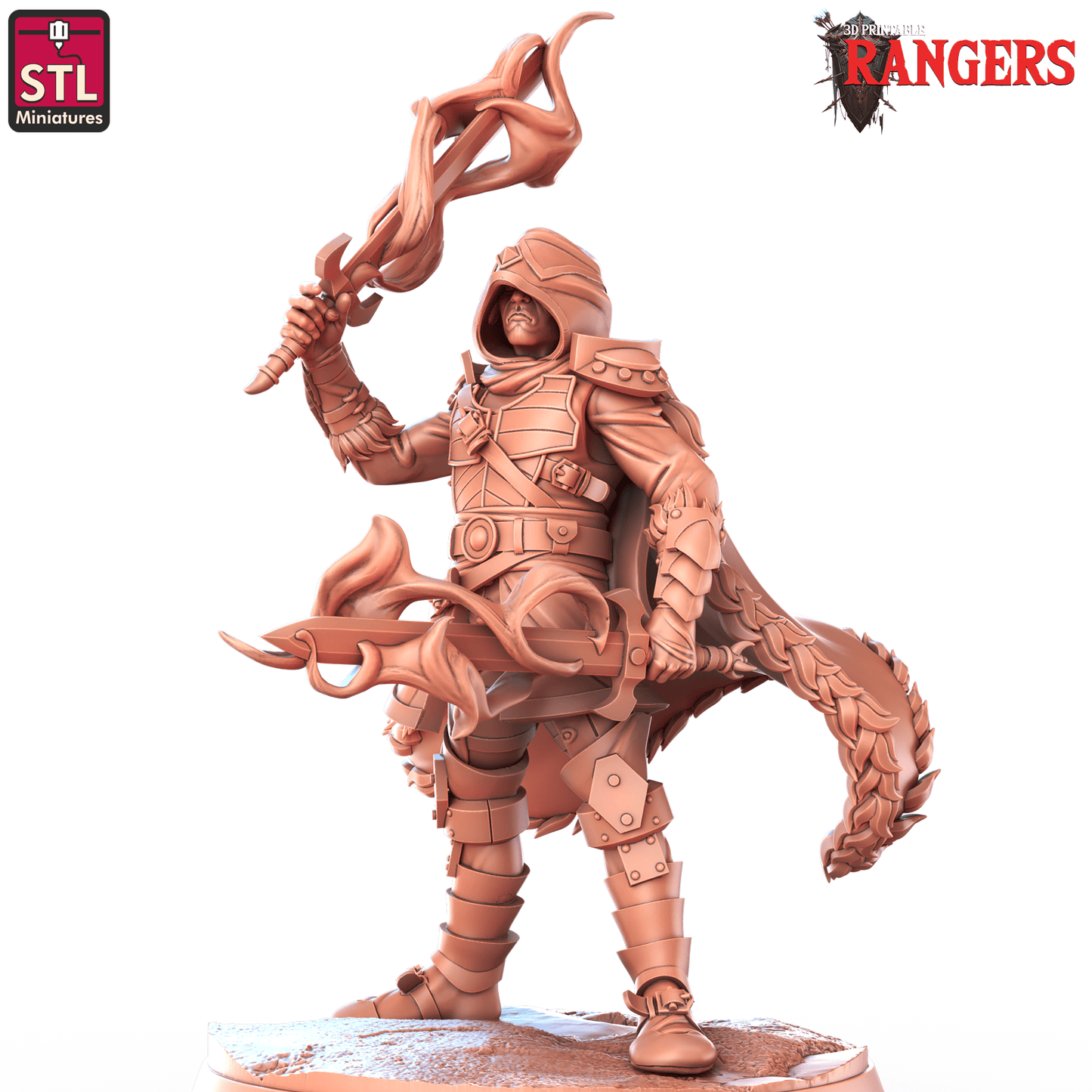 3D Printed STL Miniatures Elf Male Ranger A Rangers 28 - 32mm War Gaming D&D - 3D Printing Boss 