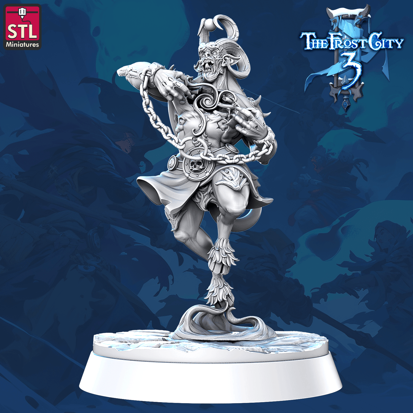 3D Printed STL Miniatures Enraged Half-Breed Core Characters The Frost City 3 28 - 32mm War Gaming D&D - 3D Printing Boss 