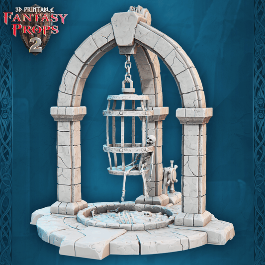 3D Printed STL Miniatures Fantasy Props 2 Dungeon Torture Jail 28 - 32mm War Gaming D&D - 3D Printing Boss 