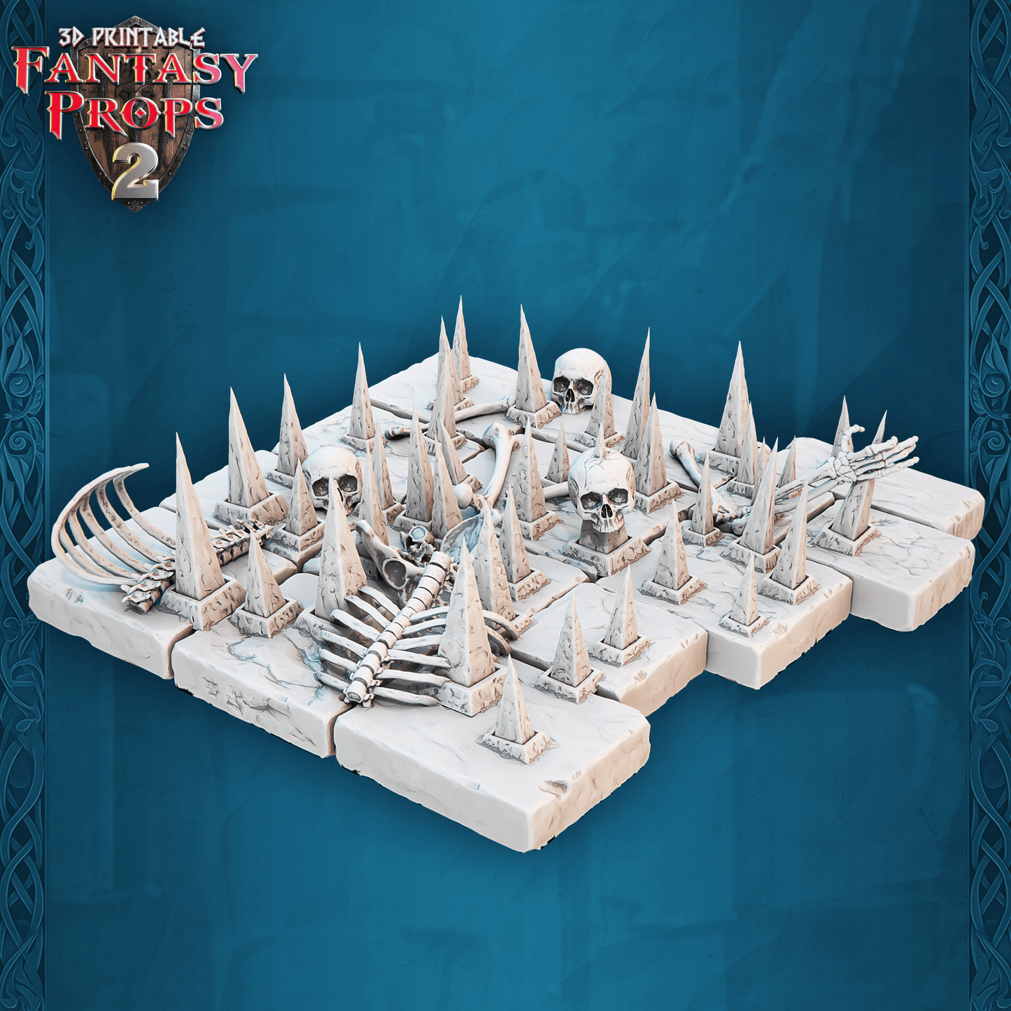 3D Printed STL Miniatures Fantasy Props 2 Dungeons Set 28 - 32mm War Gaming D&D - 3D Printing Boss 
