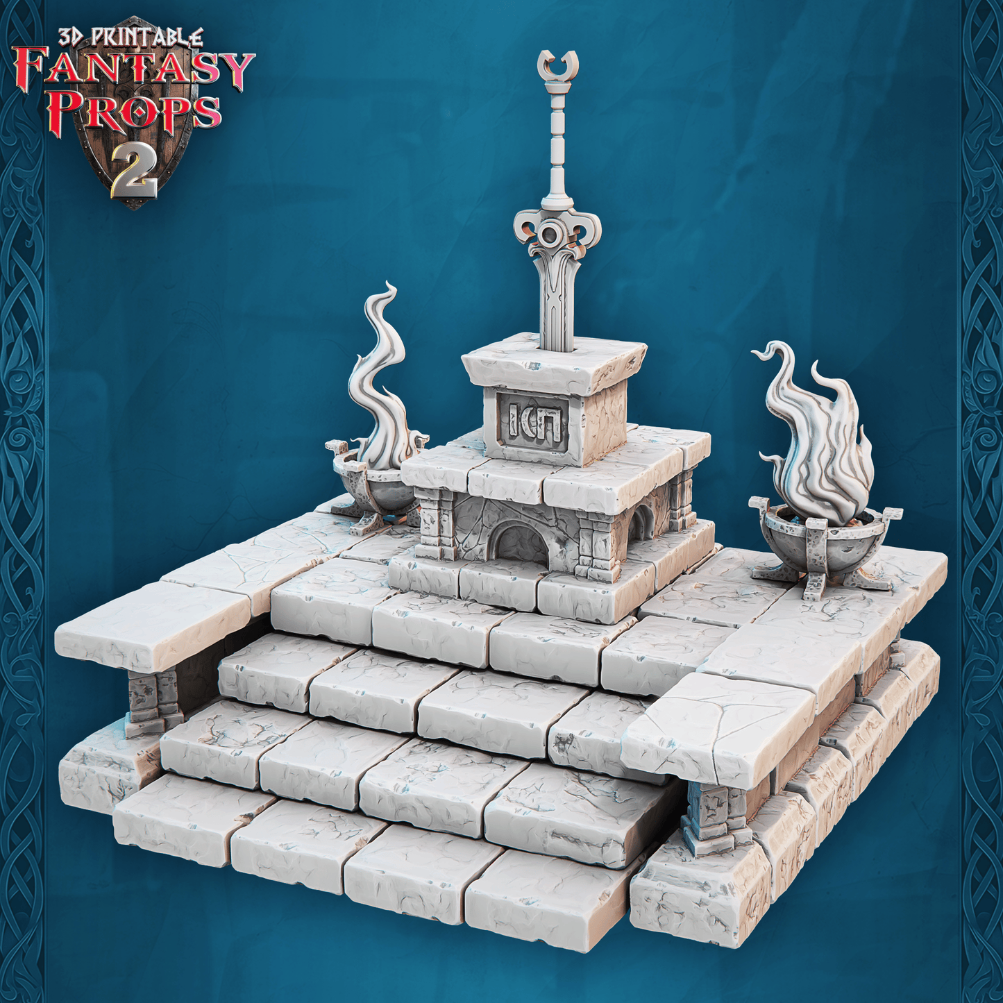 3D Printed STL Miniatures Fantasy Props 2 Dungeons Set 28 - 32mm War Gaming D&D - 3D Printing Boss 