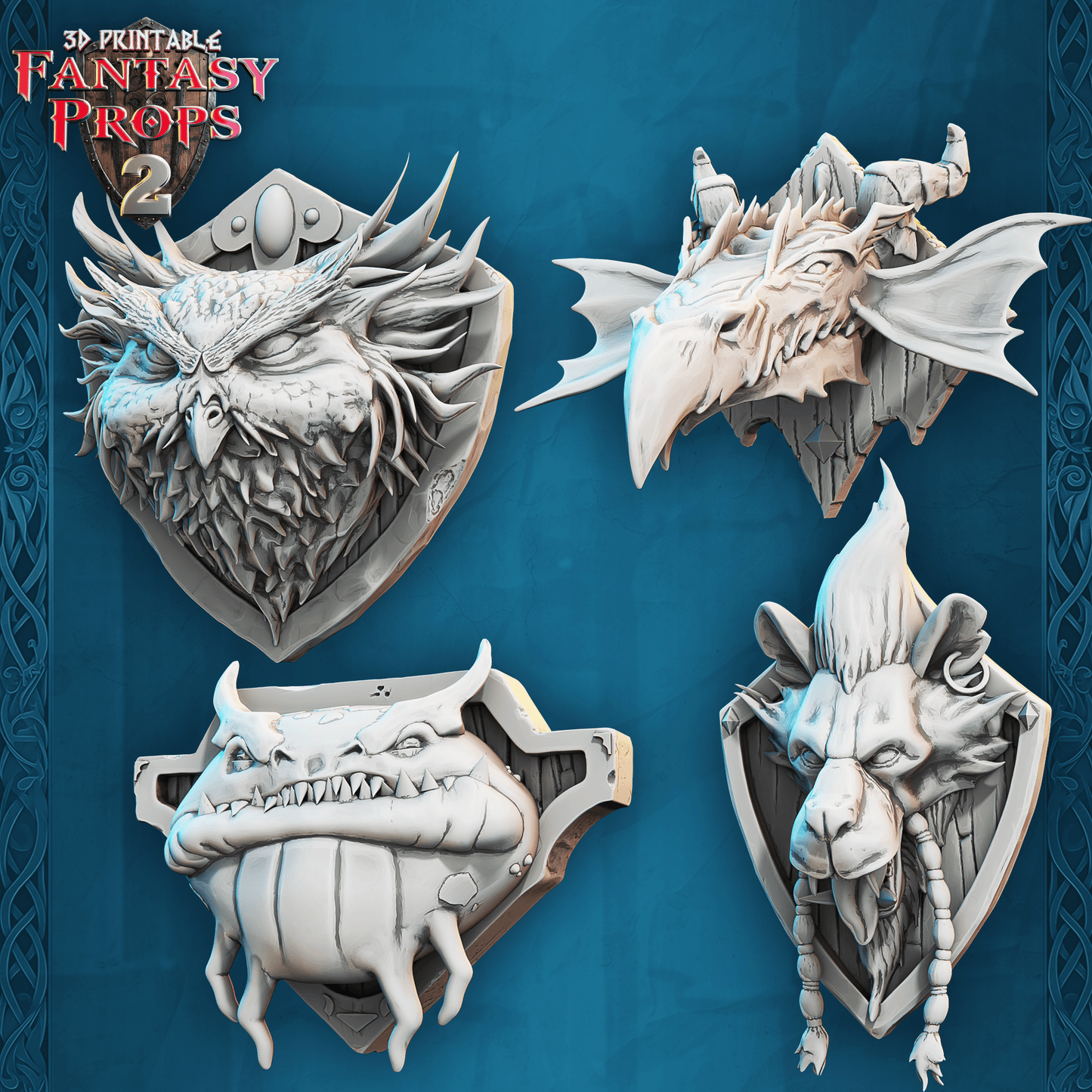 3D Printed STL Miniatures Fantasy Props 2 Museum Set 28 - 32mm War Gaming D&D - 3D Printing Boss 
