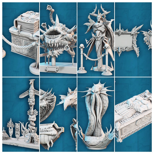 3D Printed STL Miniatures Fantasy Props 2 Museum Set 28 - 32mm War Gaming D&D - 3D Printing Boss 