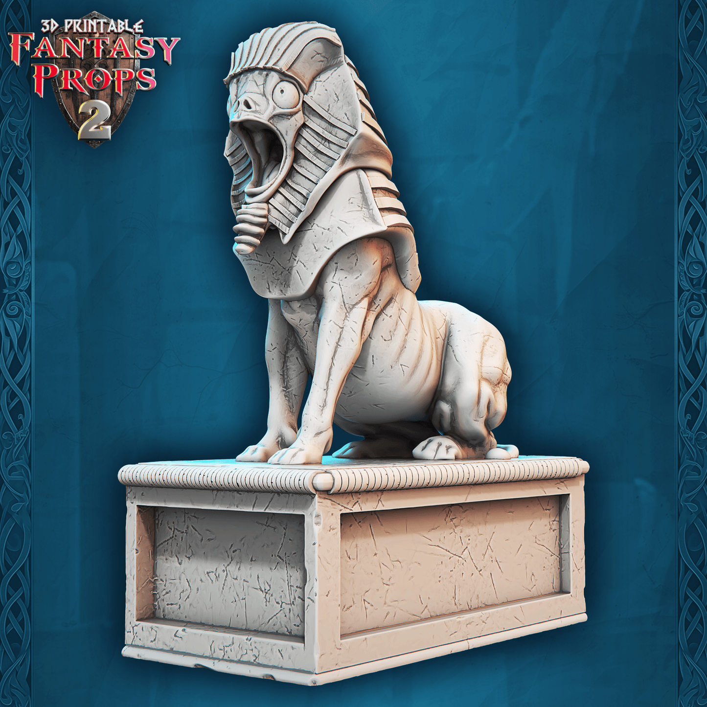 3D Printed STL Miniatures Fantasy Props 2 Museum Statue Set 28 - 32mm War Gaming D&D - 3D Printing Boss 