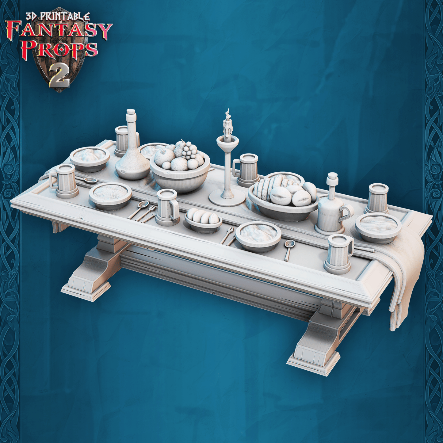 3D Printed STL Miniatures Fantasy Props 2 Tavern 28 - 32mm War Gaming D&D - 3D Printing Boss 