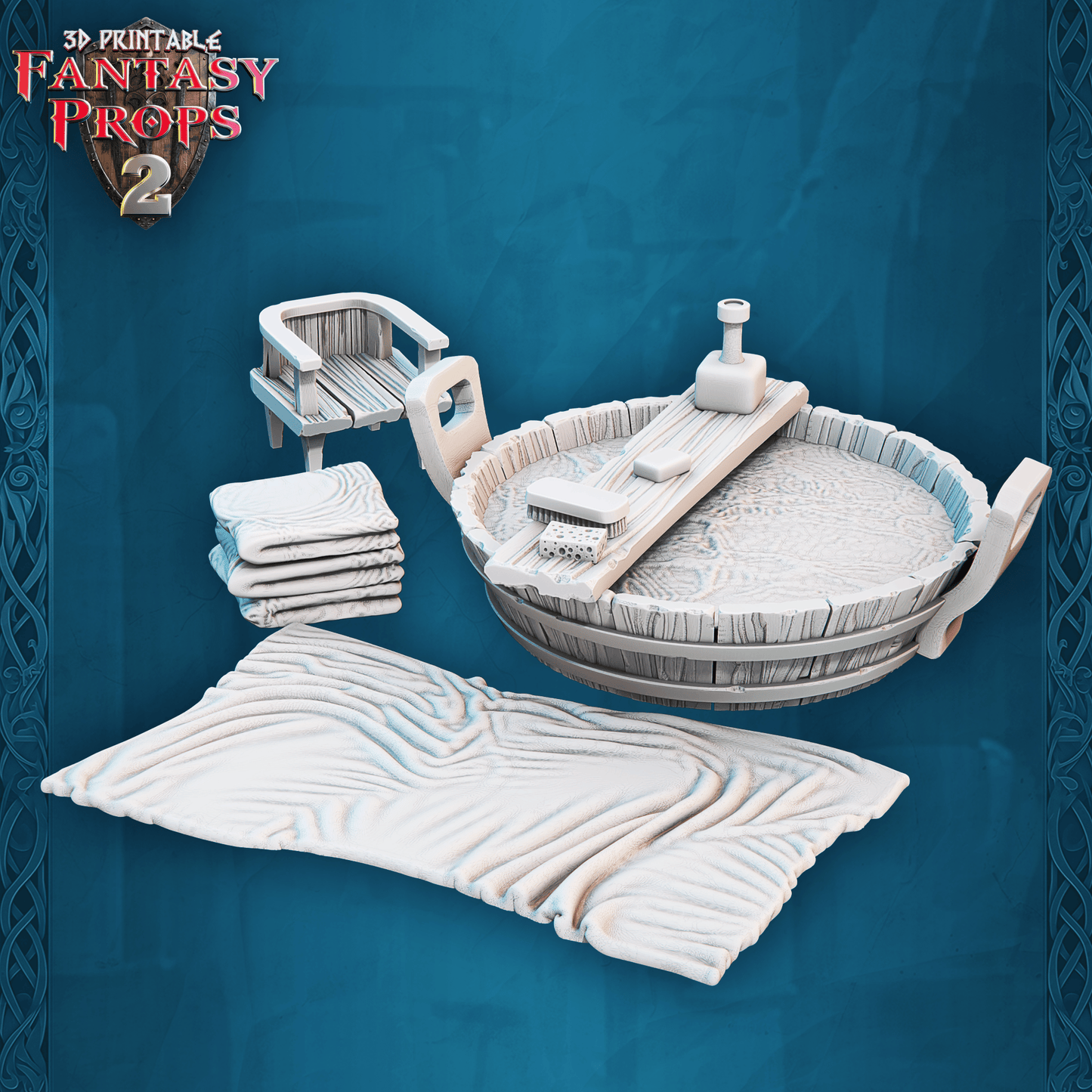 3D Printed STL Miniatures Fantasy Props 2 Tavern 28 - 32mm War Gaming D&D - 3D Printing Boss 