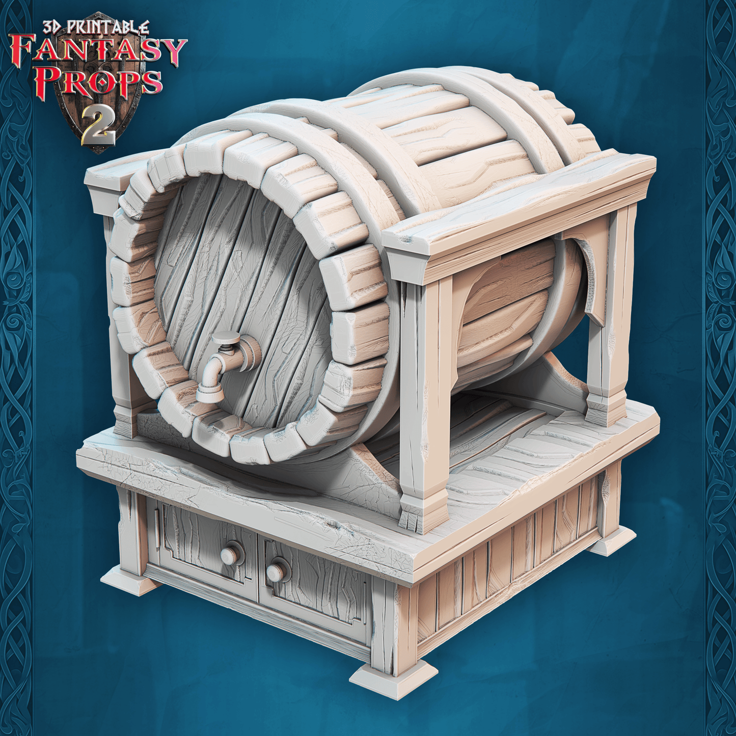 3D Printed STL Miniatures Fantasy Props 2 Tavern 28 - 32mm War Gaming D&D - 3D Printing Boss 