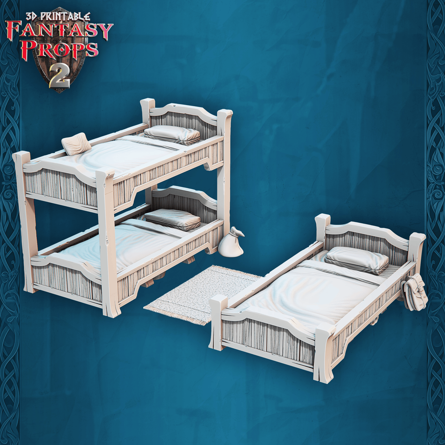 3D Printed STL Miniatures Fantasy Props 2 Tavern 28 - 32mm War Gaming D&D - 3D Printing Boss 