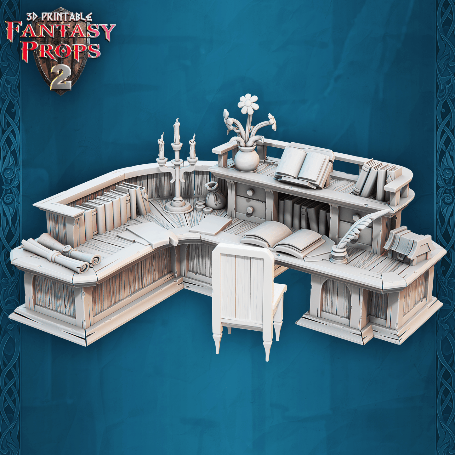 3D Printed STL Miniatures Fantasy Props 2 Tavern 28 - 32mm War Gaming D&D - 3D Printing Boss 