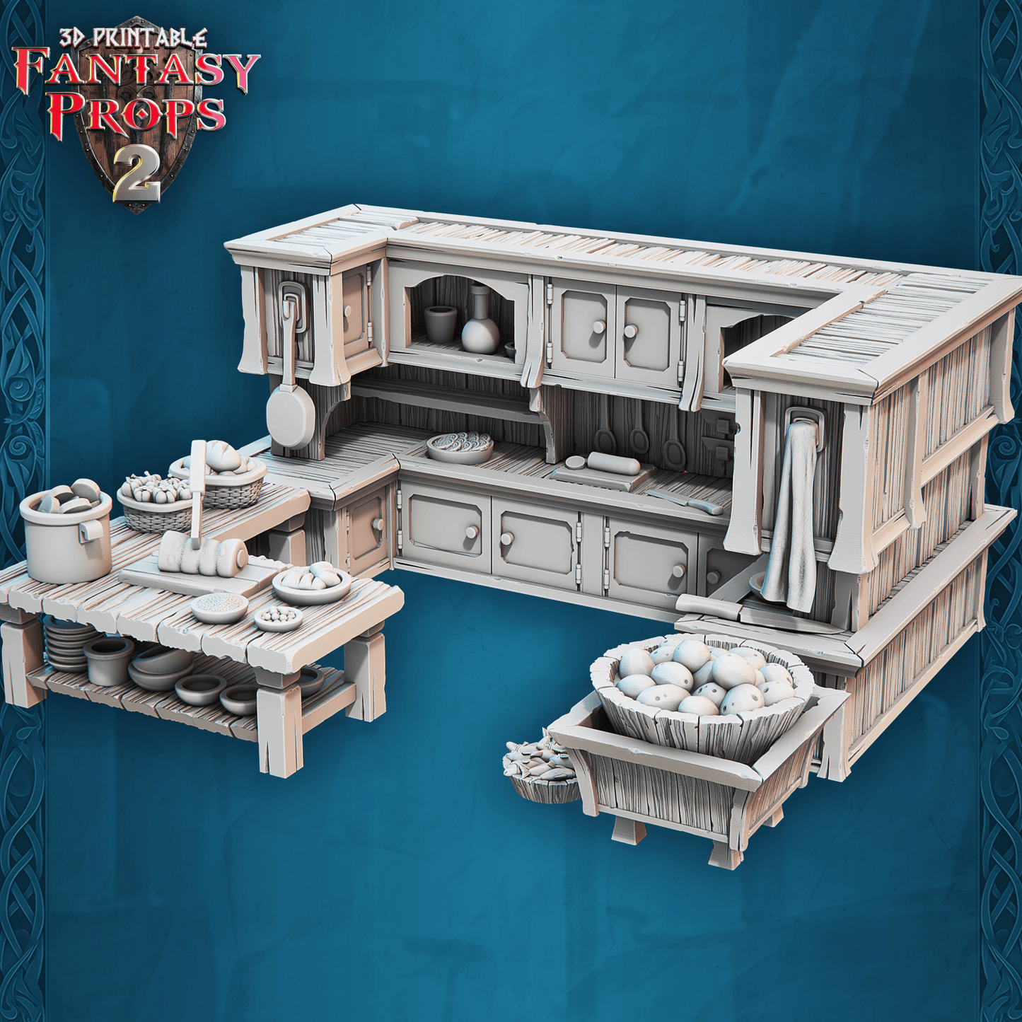 3D Printed STL Miniatures Fantasy Props 2 Tavern 28 - 32mm War Gaming D&D - 3D Printing Boss 