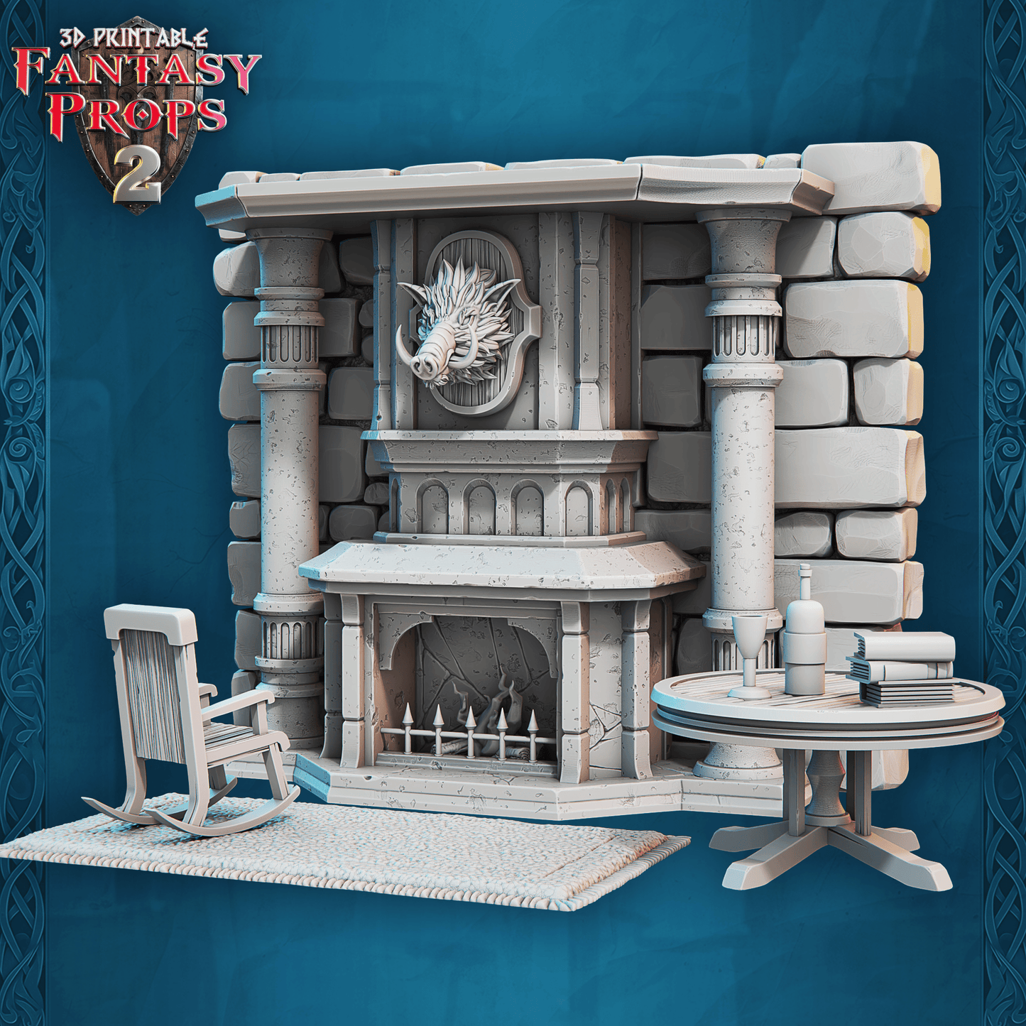 3D Printed STL Miniatures Fantasy Props 2 Tavern 28 - 32mm War Gaming D&D - 3D Printing Boss 