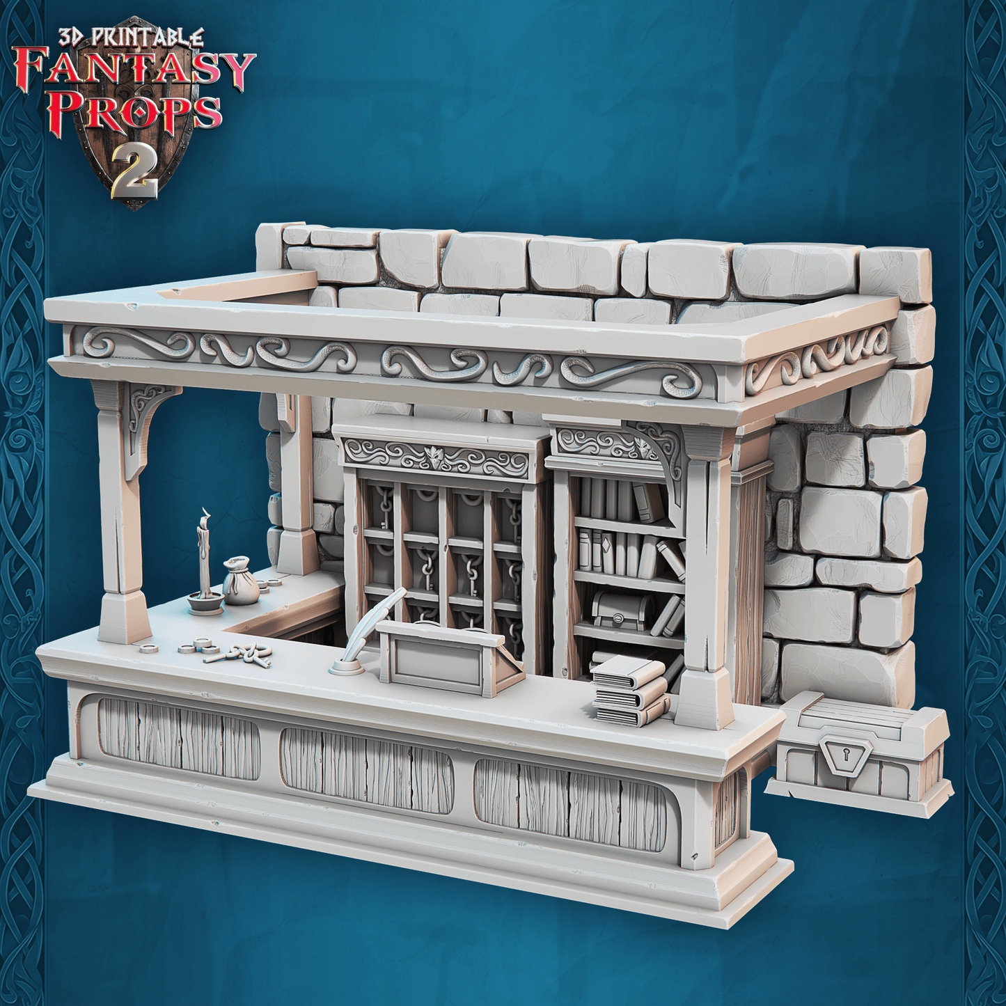 3D Printed STL Miniatures Fantasy Props 2 Tavern 28 - 32mm War Gaming D&D - 3D Printing Boss 