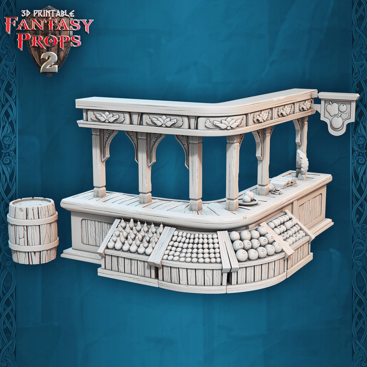 3D Printed STL Miniatures Fantasy Props 2 Tavern 28 - 32mm War Gaming D&D - 3D Printing Boss 