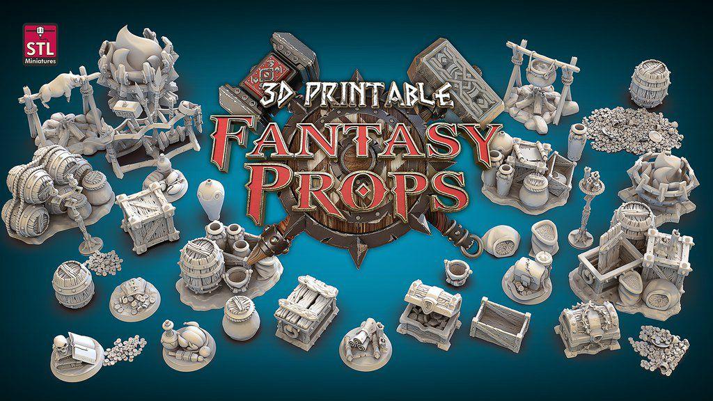 3D Printed STL Miniatures Fantasy Props Seta 28 - 32mm War Gaming D&D - 3D Printing Boss 