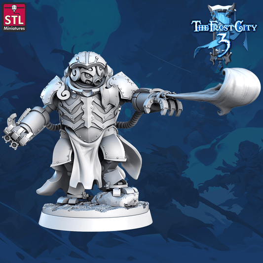 3D Printed STL Miniatures Fire Flinger Construct Core Characters The Frost City 3 28 - 32mm War Gaming D&D - 3D Printing Boss 