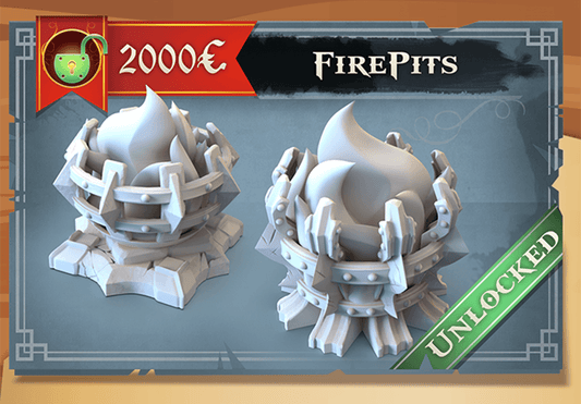 3D Printed STL Miniatures Fire Pits 28 - 32mm War Gaming D&D - 3D Printing Boss 