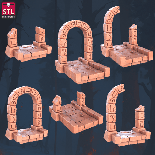 3D Printed STL Miniatures Floating Islands Set 28 - 32mm War Gaming D&D - 3D Printing Boss 