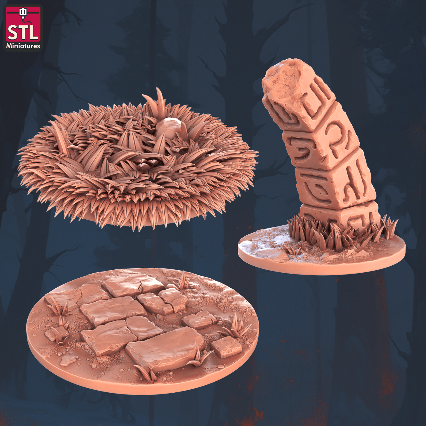 3D Printed STL Miniatures Floating Islands Set 28 - 32mm War Gaming D&D - 3D Printing Boss 