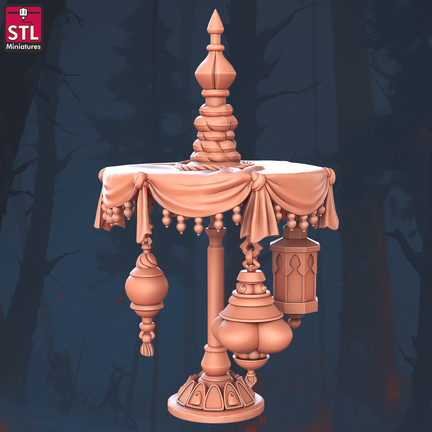 3D Printed STL Miniatures Flying Carpet Vendor Set 28 - 32mm War Gaming D&D - 3D Printing Boss 
