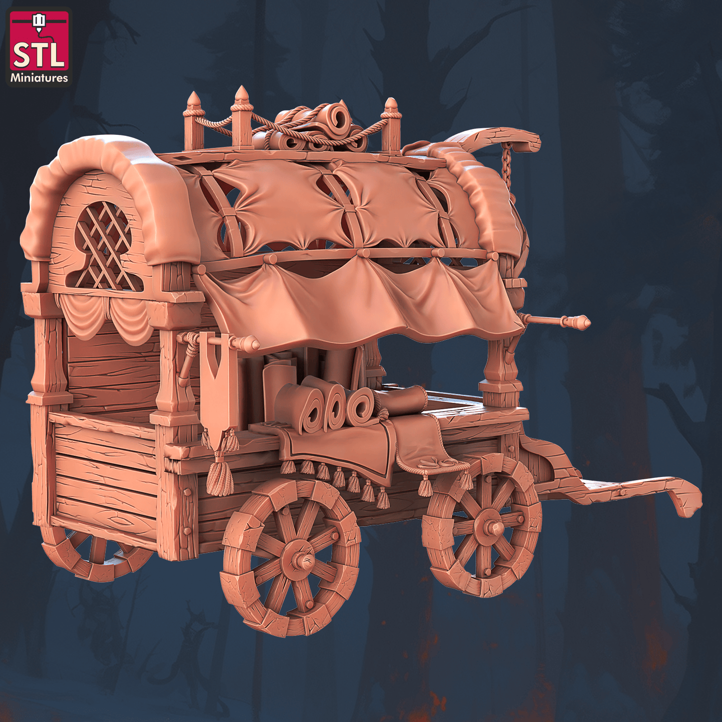 3D Printed STL Miniatures Flying Carpet Vendor Set 28 - 32mm War Gaming D&D - 3D Printing Boss 