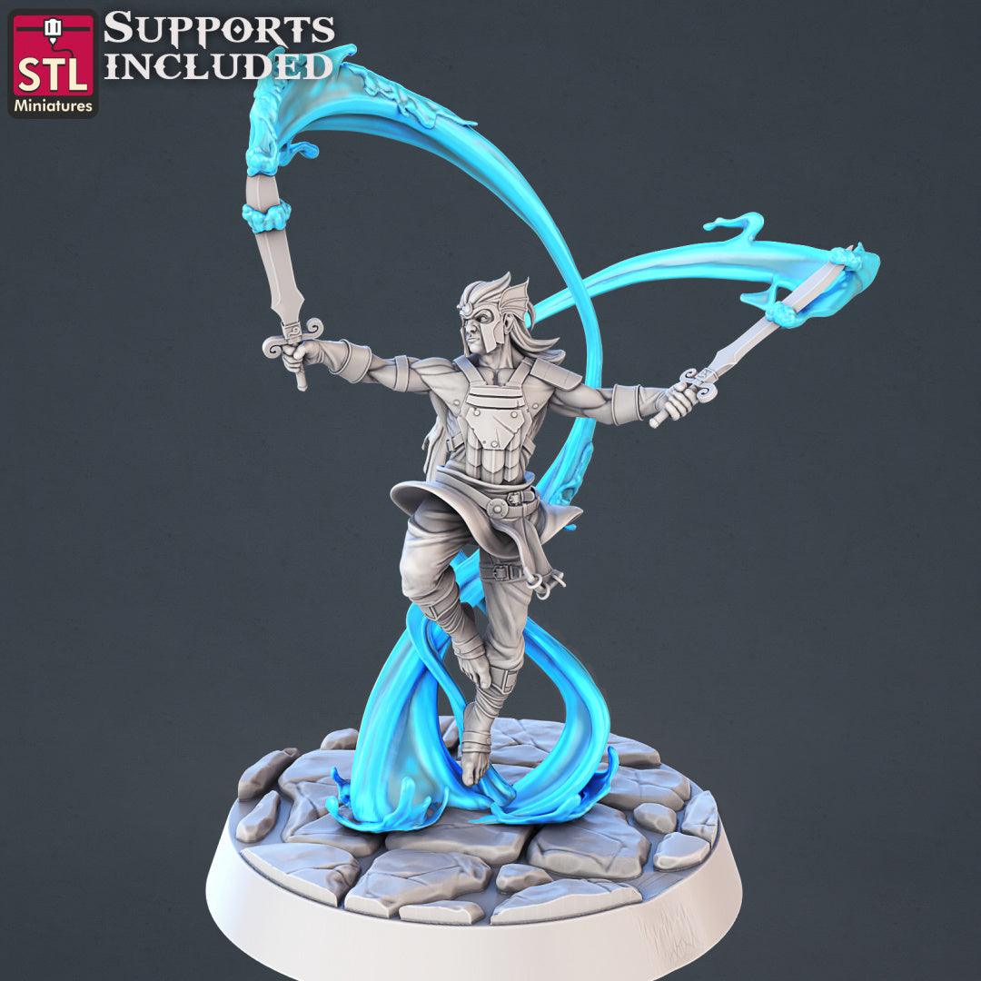 3D Printed STL Miniatures Genasi Set 28 - 32mm War Gaming D&D - 3D Printing Boss 