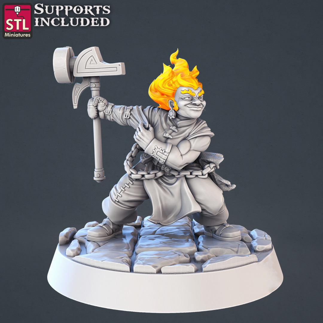3D Printed STL Miniatures Genasi Set 28 - 32mm War Gaming D&D - 3D Printing Boss 