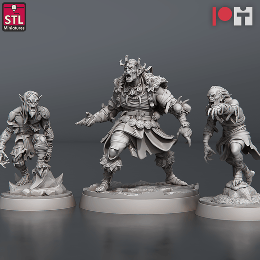 3D Printed STL Miniatures Ghoul King Set 28 - 32mm War Gaming D&D - 3D Printing Boss 