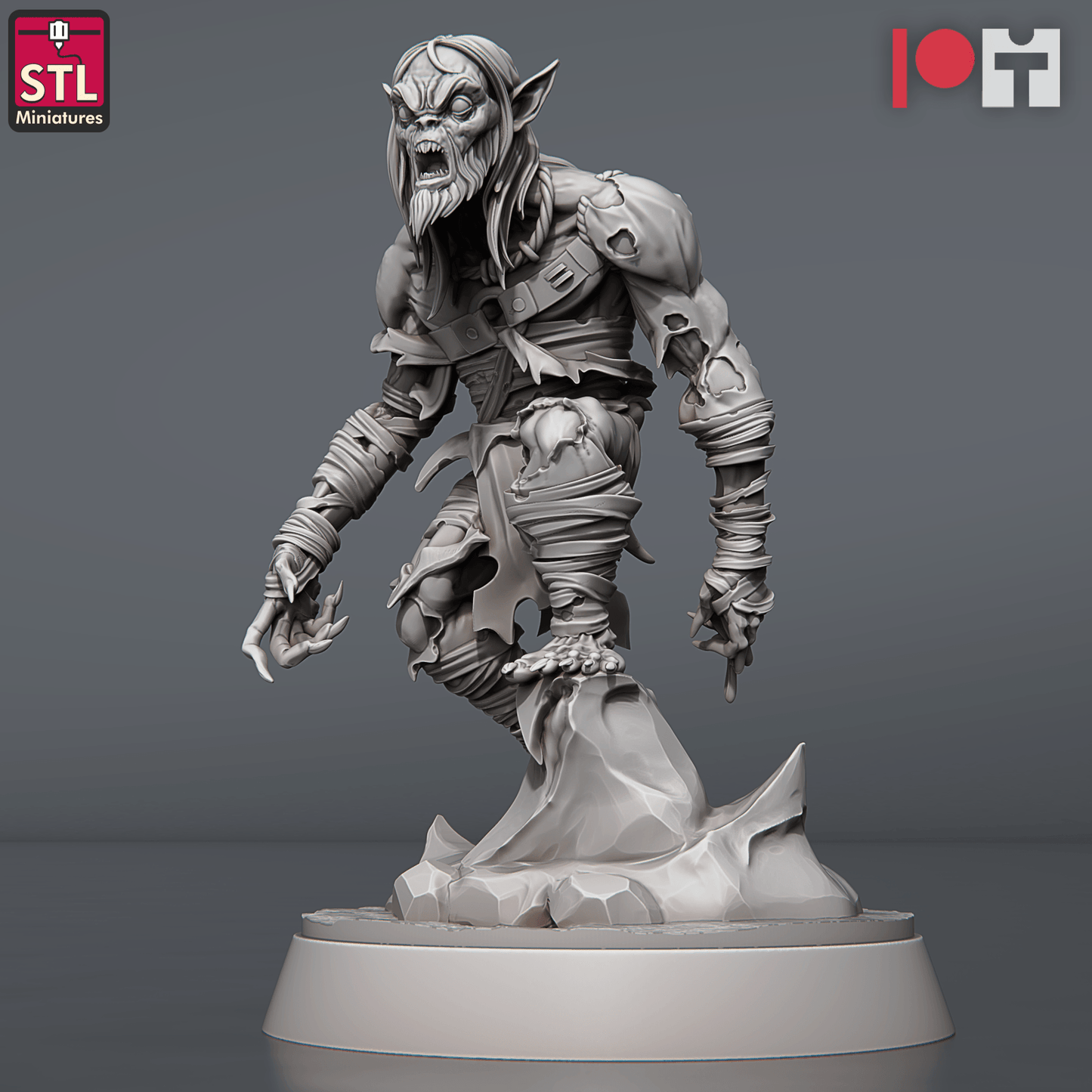 3D Printed STL Miniatures Ghoul King Set 28 - 32mm War Gaming D&D - 3D Printing Boss 